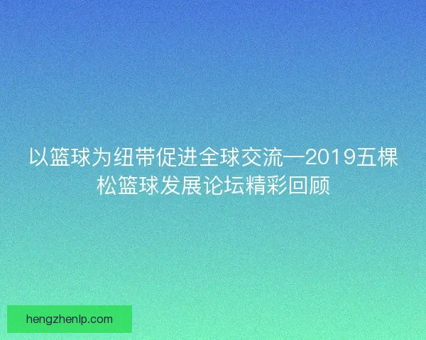 以篮球为纽带促进全球交流—2019五棵松篮球发展论坛精彩回顾 以篮球为纽带促进全球交流—2019五棵松篮球发展论坛精彩回顾